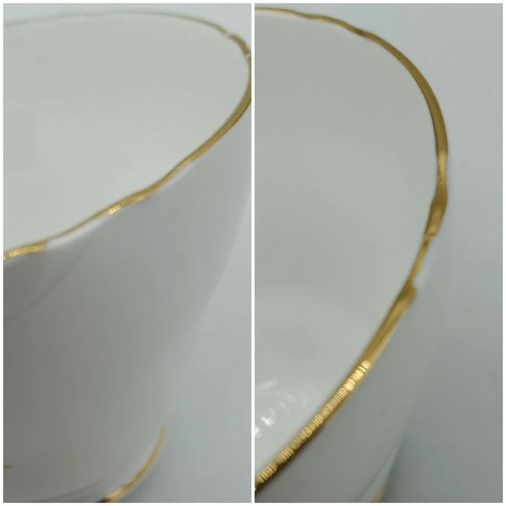 Royal Ascot Tea Cup‎ Saucer Wheat Blue Purple Flower Gold Rim Scallop Footed